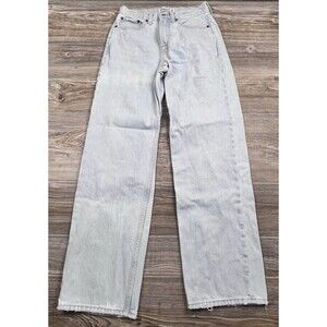 Abercrombie & Fitch Womens Light Blue Denim Mid Rise The Slouchy Jeans Size 24